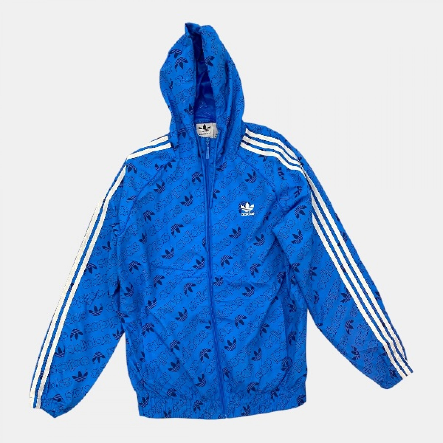 Adidas Originals Monogram Trefoil Hooded Jacket Μπλε /pre owned